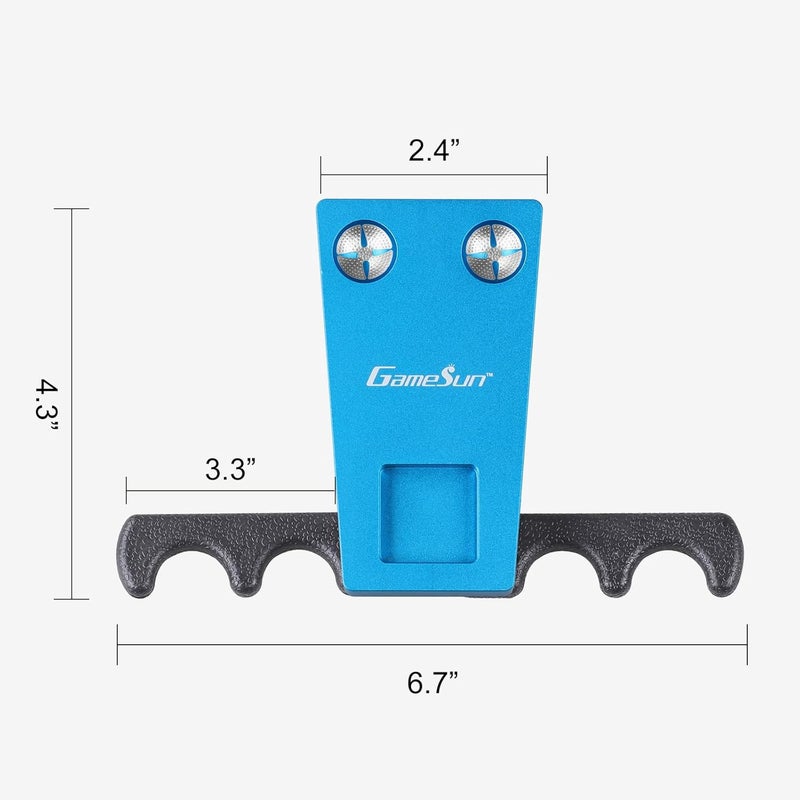 GAMESUN 6 In 1 Portable Weighted Pool Cue Holder, chalk holder, billiard cue tip tool, Blue - Image 2